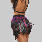 Fluffy Feather Mini Skirt - Festival & Performance Skirt