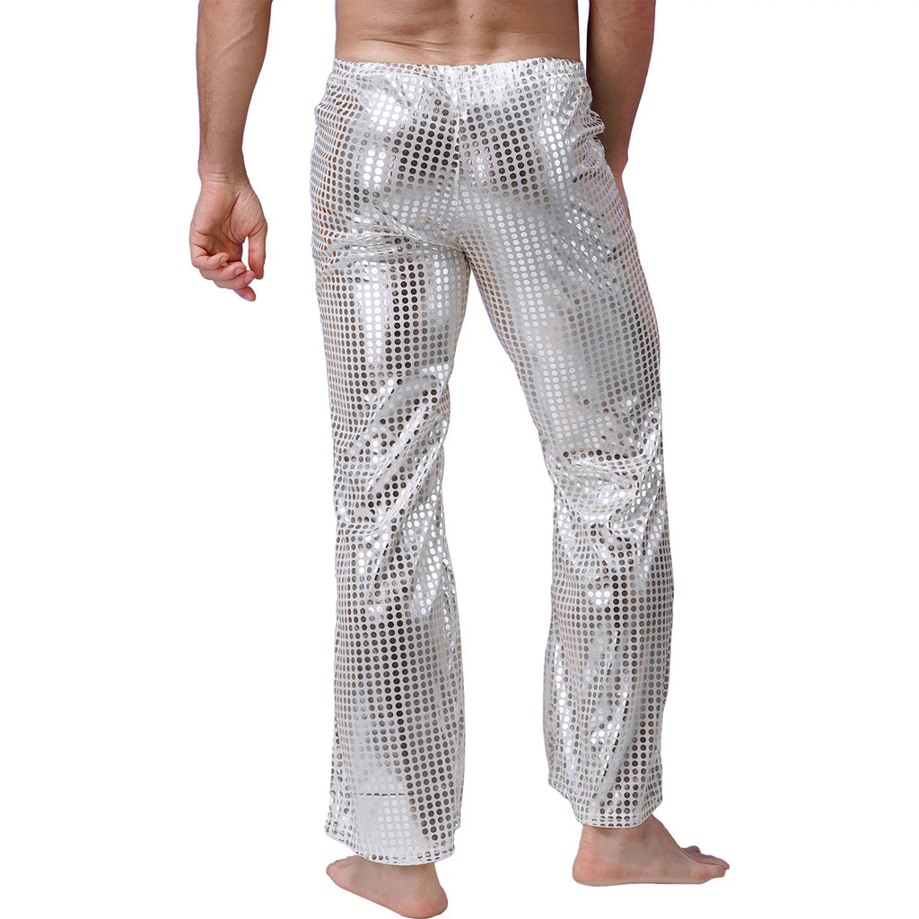 Men's Metallic Flare Pants | Jazz Dance | Shiny Finish