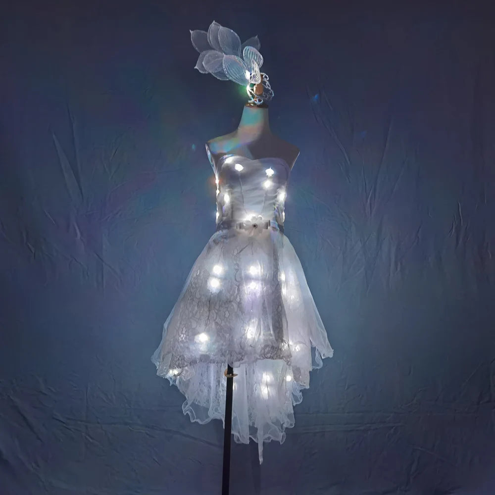LED Pixel Tutu Dress & Fascinator Hat | Full-Colour RGB | Showgirl & Festival
