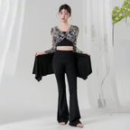 Belly Dance Training Suit | Floral Top & Flared Pants