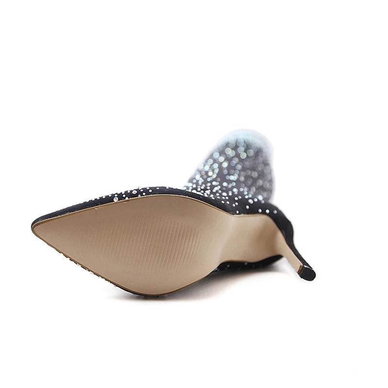 Crystal Rhinestone Stretch Sock OTK Boots | Stiletto | 7cm & 12cm
