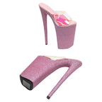 26CM Platform Sandals - Holographic Glitter Extreme High Heel Pole Dance Shoes