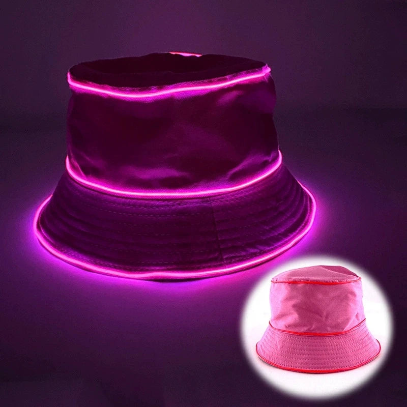 LED EL Wire Glow Bucket Hat | 7 Colors