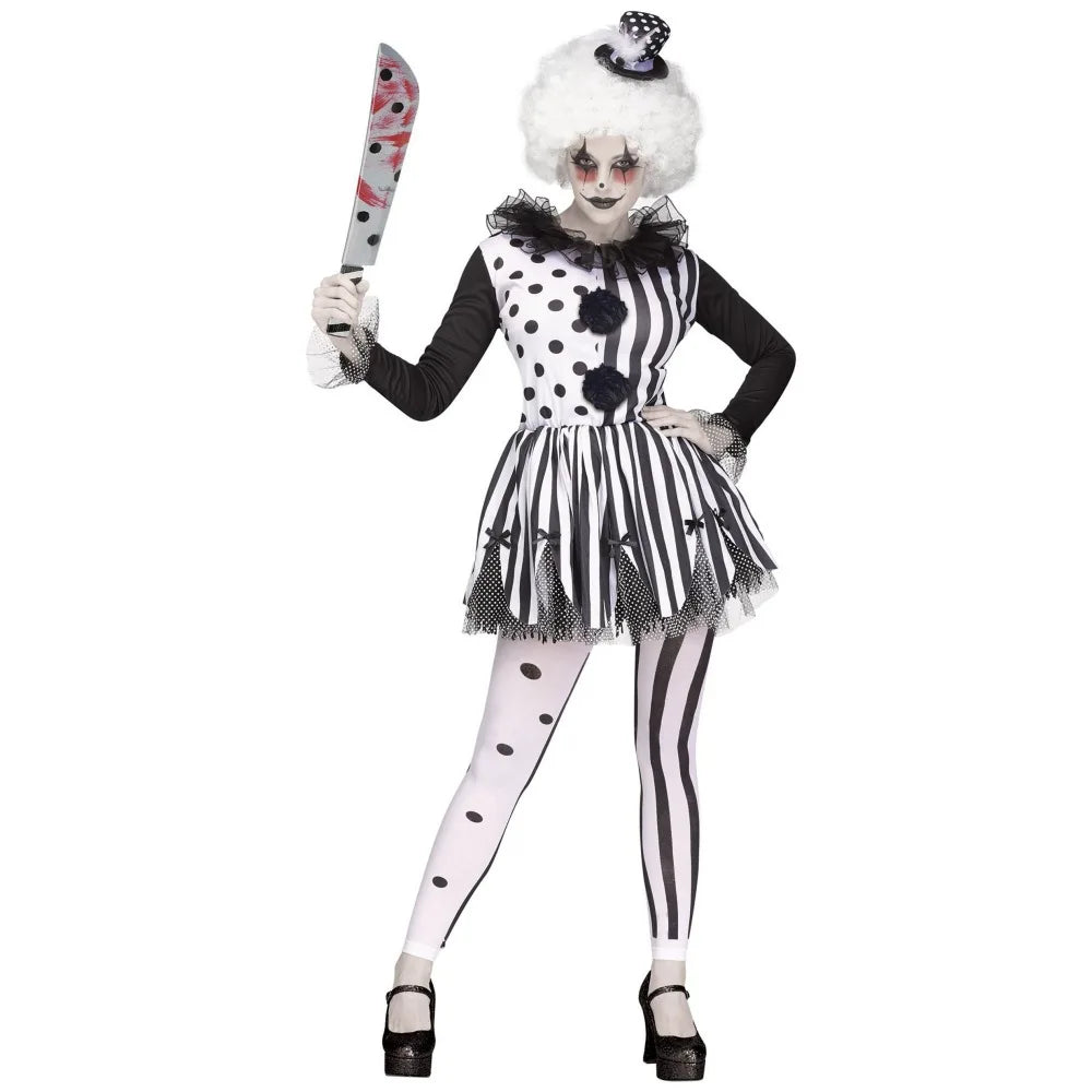 Horror Clown Costume | Stripe Killer Dress | Adult & Kids