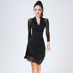 Latin Dance Skirt | Black Fringe