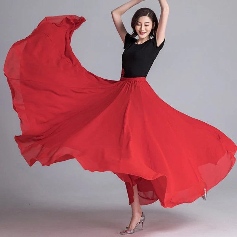 720° Full-Circle Chiffon Dance Skirt | Ballet & Latin | 5 Colours