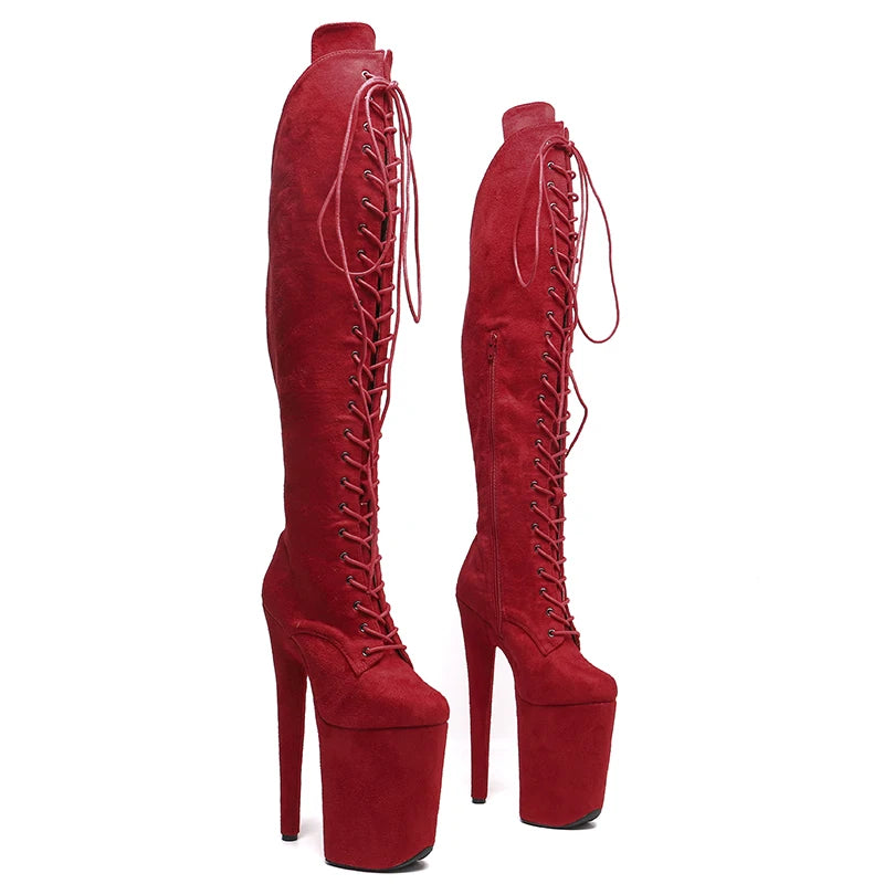 9-Inch Suede Thigh-High Boots - Platform Dance Boots