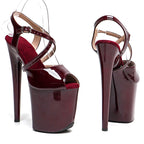8-Inch Open-Toe Platform Sandals - Patent High Heel Performance Shoes