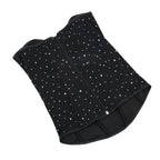 Rhinestone Overbust Corset | Boned Bustier | Black & White