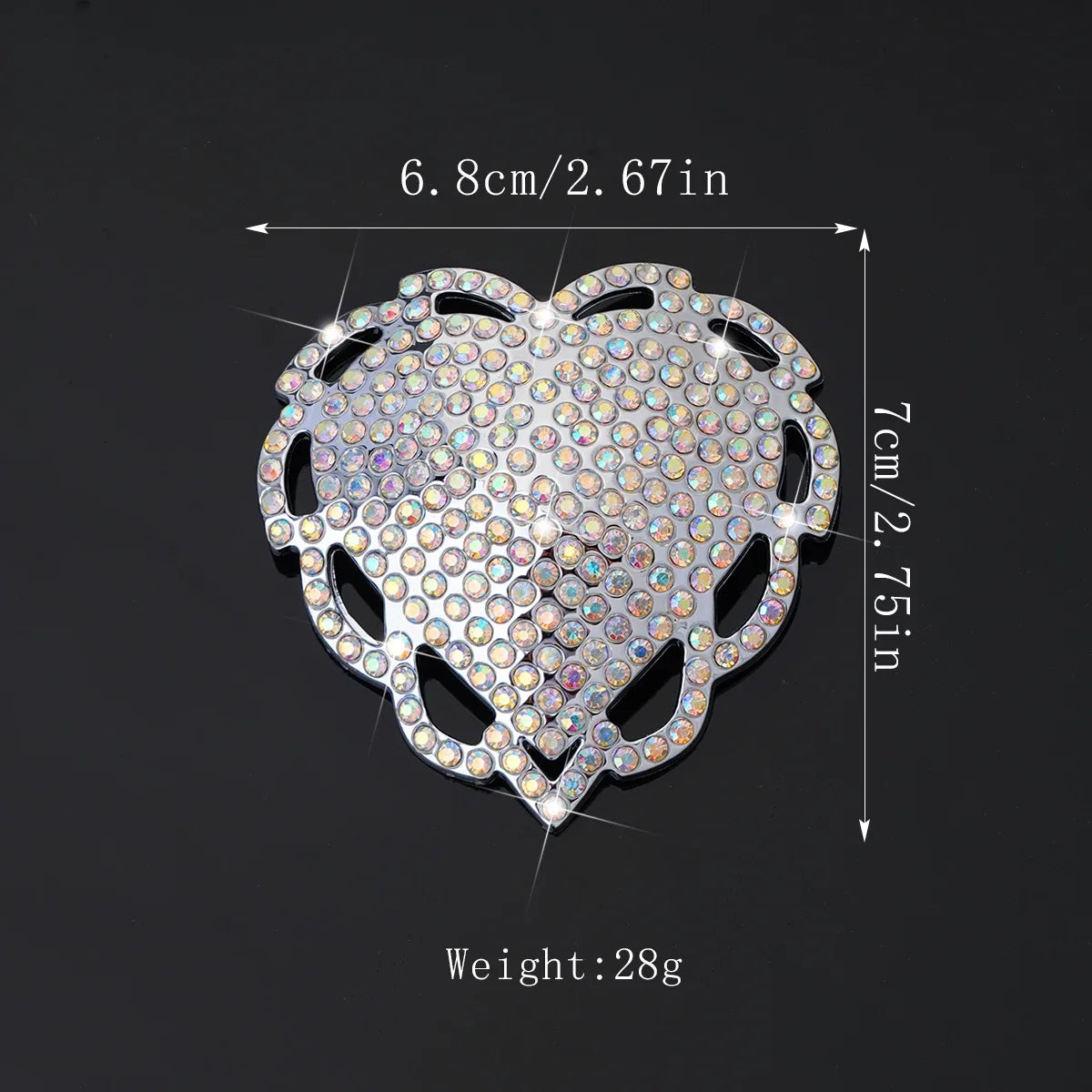 Rhinestone Heart Nipple Pasties | Reusable | 6 Colors