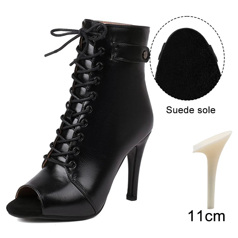 Dance Ankle Boots | Smooth Lace-Up | 7–11 cm