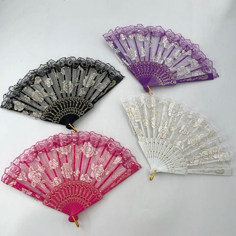 LED Lace Hand Fan | Light-Up Dance & Performance Fan