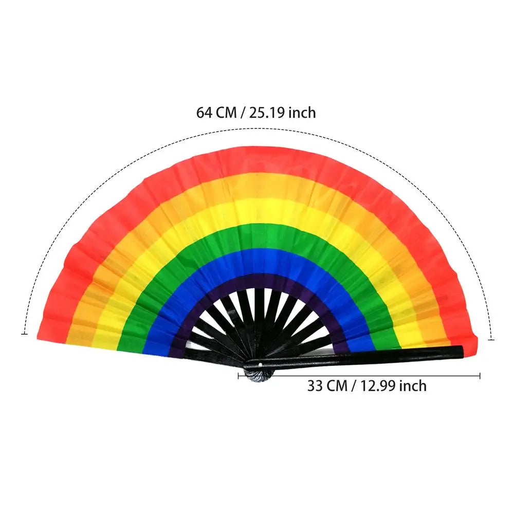 Rainbow Folding Hand Fan | Dance & Performance