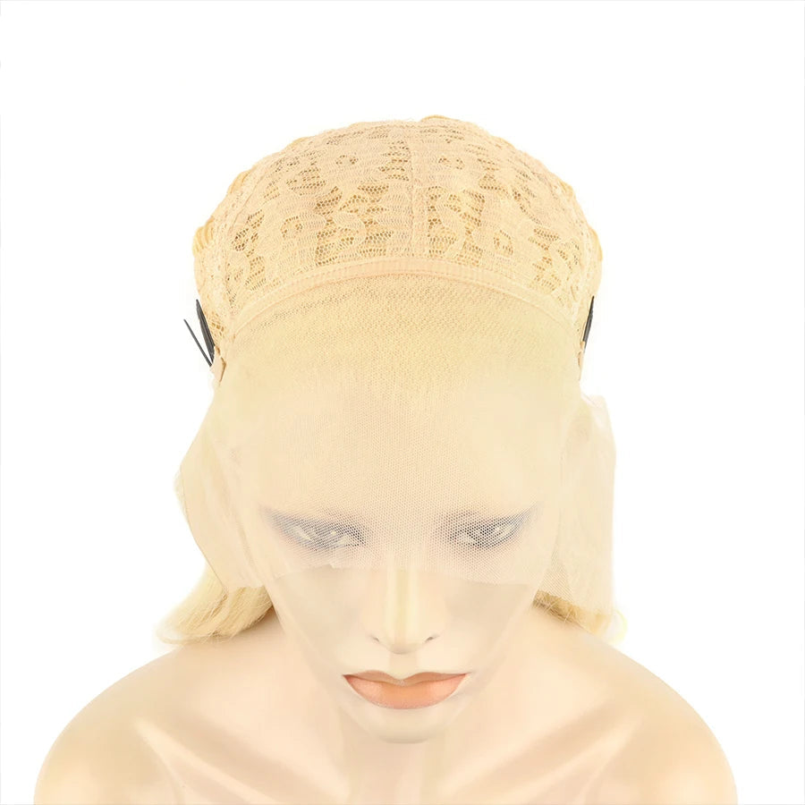 26" Platinum Blonde Wavy Lace Front Wig - Heat Resistant Synthetic Wig for Performers
