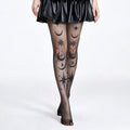 Star & Moon Print Tights | Sheer Patterned Pantyhose | Black & Nude