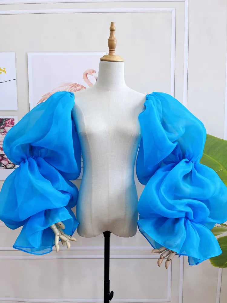 Puffy Organza Detachable Sleeves | Pageant & Bridal Accessory