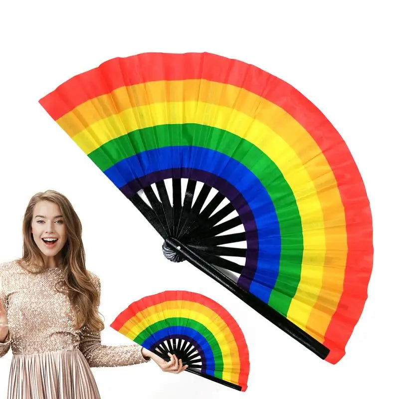 Rainbow Folding Hand Fan | Dance & Performance