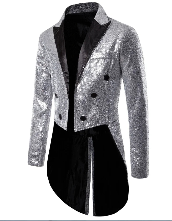 Sequin Tailcoat | Contrast Lapels