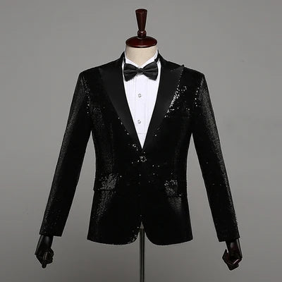 LED Sequin Performance Suit Jacket - Light Up Slim Fit Blazer for Performers