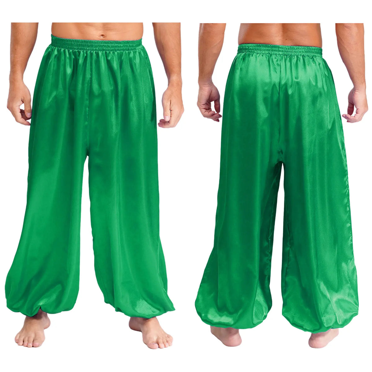 Men's Satin Dance Pants | Elastic Waist | Flowy Fit