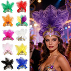 Showgirl Headpiece | Feather Fan Crown