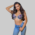 Full Rhinestone Off-Shoulder Crop Top - Backless Spaghetti Strap Tank