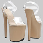 20cm Clear Platform Heels - 8 Inch Stripper Sandals for Pole Dance & Stage