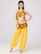 Belly Dance Harem Set | Sequin Halter Top & Chiffon Pants