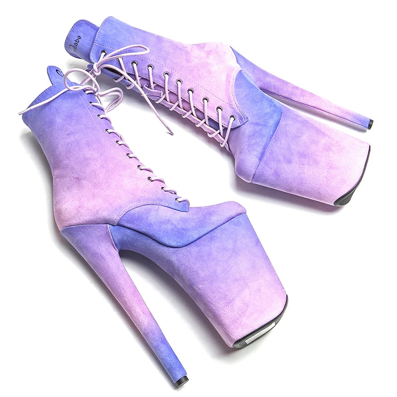 9-Inch Suede Platform Ankle Boots - Gradient High Heel Performance Boots