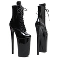 Patent Platform Ankle Boots – 9-Inch Pole Dance Heels, Black