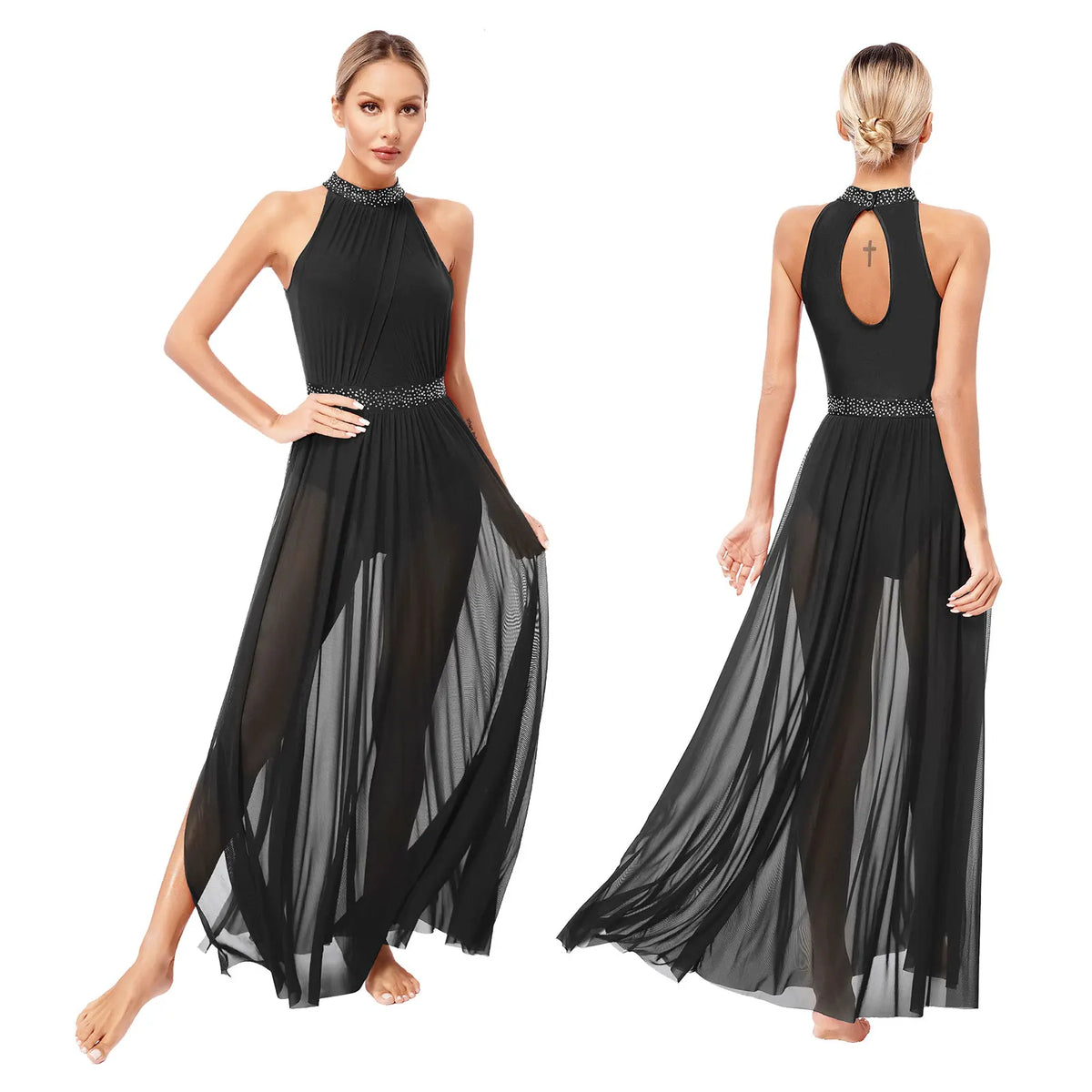 Lyrical Dance Dress | Split Mesh Skirt