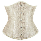 Floral Jacquard Underbust Corset | Front Busk | Boned