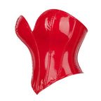 Shiny Patent Overbust Corset | Sweetheart | Black, White & Red