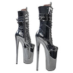 Metallic Platform Ankle Boots - 26cm Pole Dance Heels