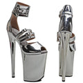 23CM Platform Pole Dance Sandals - Ultra High Heel Open Toe Performance Heels