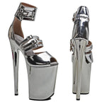 23CM Platform Pole Dance Sandals - Ultra High Heel Open Toe Performance Heels