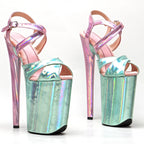 9-Inch Two-Tone Platform Sandals - Slip-On Heels