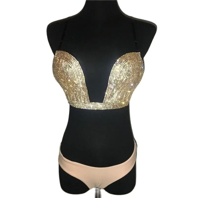 Rhinestone Bikini Set - Crystal Embellished Performance Swimwear