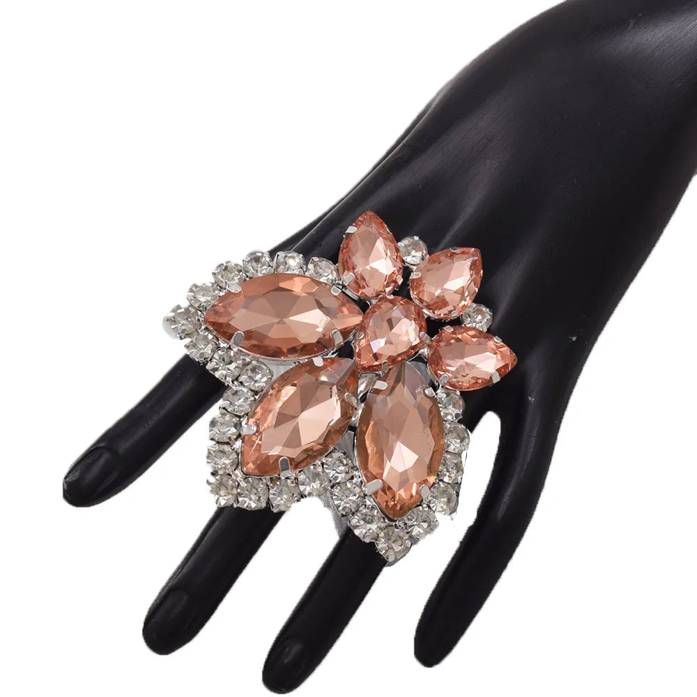 Aurora Crystal AB Statement Ring | Adjustable