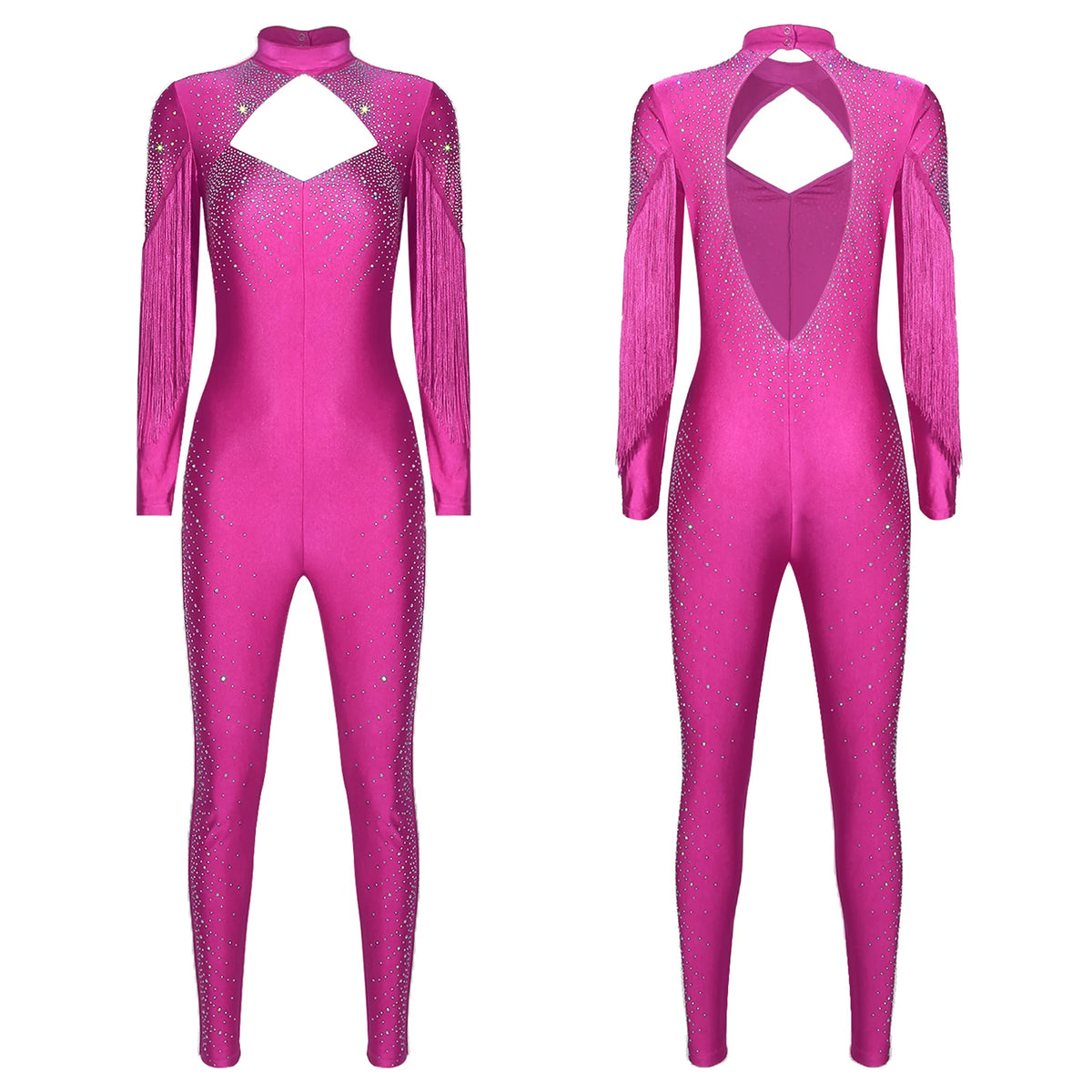 Starlight Rhinestone Tassel Performance Jumpsuit