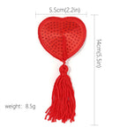 Heart Nipple Pasties | Rhinestone Tassel | One Size