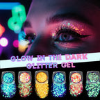Glow-in-the-Dark Chunky Glitter Gel Set | 6pcs Body Glitter