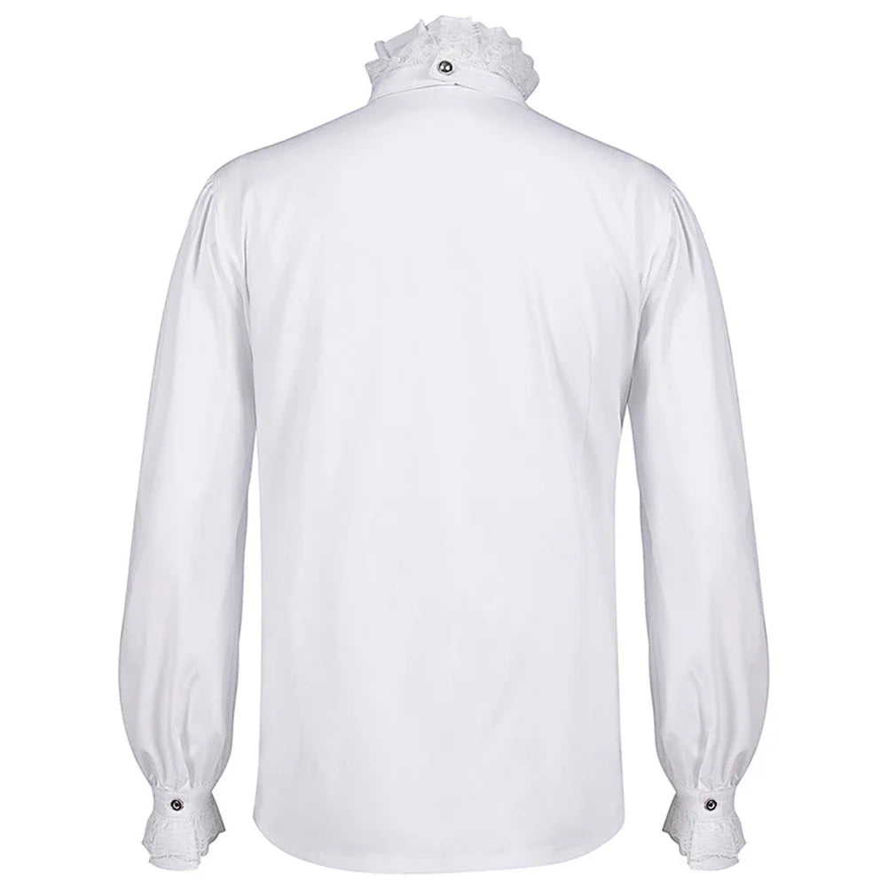 Men's Gothic Shirt | White Ruffles