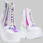 Platform Wedge Boots - 9.5cm Thick Sole Mid-Calf Performance Boots