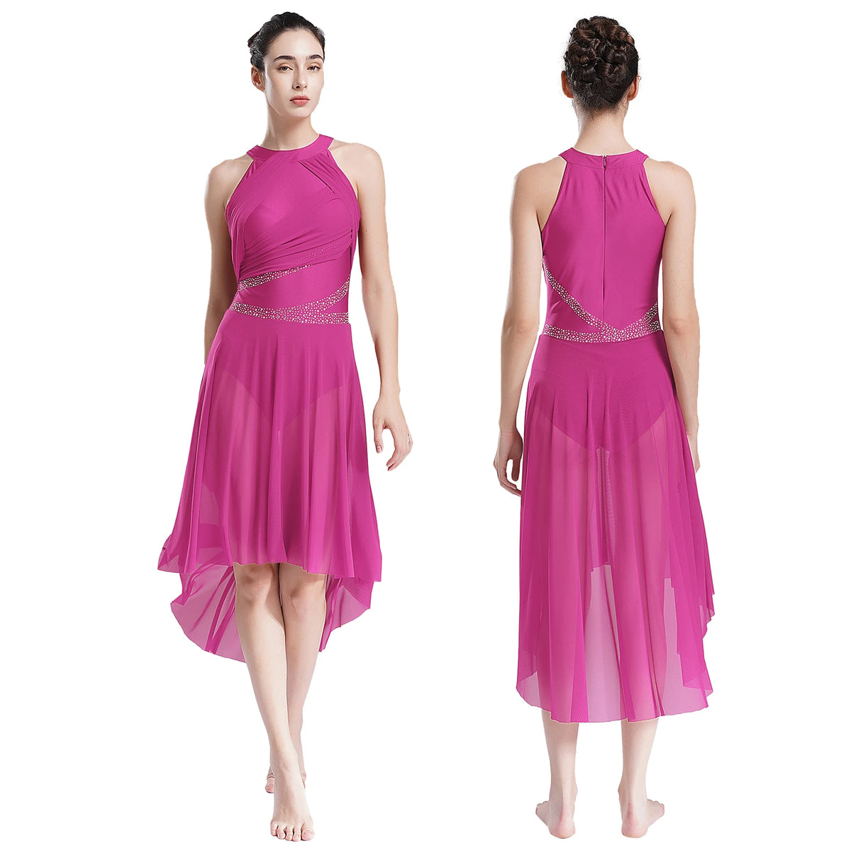 Starlight Ruched Rhinestone Lyrical Dance Dress