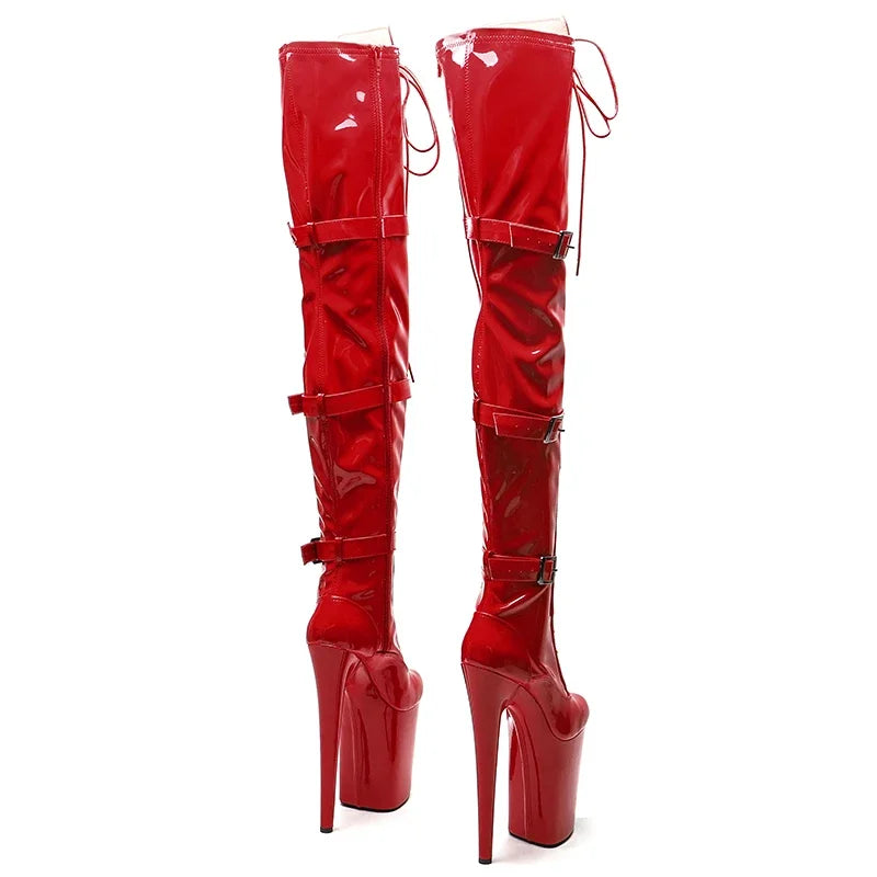 9-Inch Shiny Patent Thigh-High Boots
