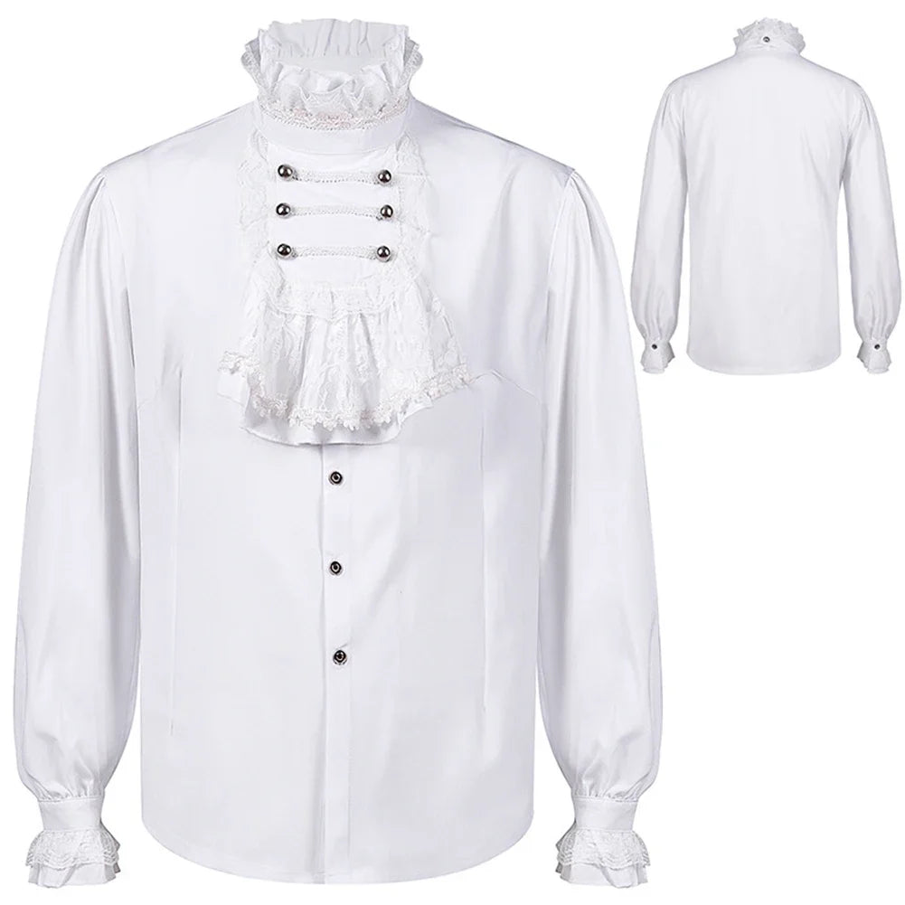 Men's Gothic Shirt | White Ruffles