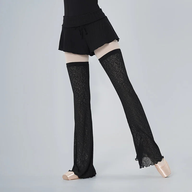 Ribbed Ballet Leg Warmers | Black & White | S-L