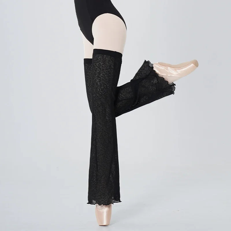 Ribbed Ballet Leg Warmers | Black & White | S-L