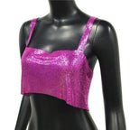 Sequin Backless Crop Tank Top
